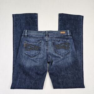 Paige Benedict Canyon Womens 27 Bootcut Jeans Aztec Studded Pocket Anthropologie